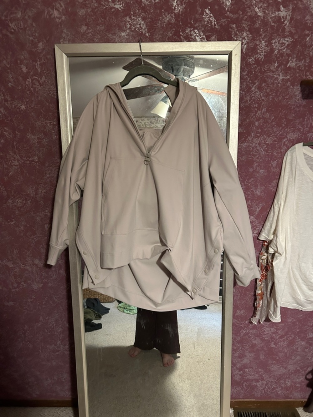 Athleta Oversized Hooded Pullover - Light Taupe